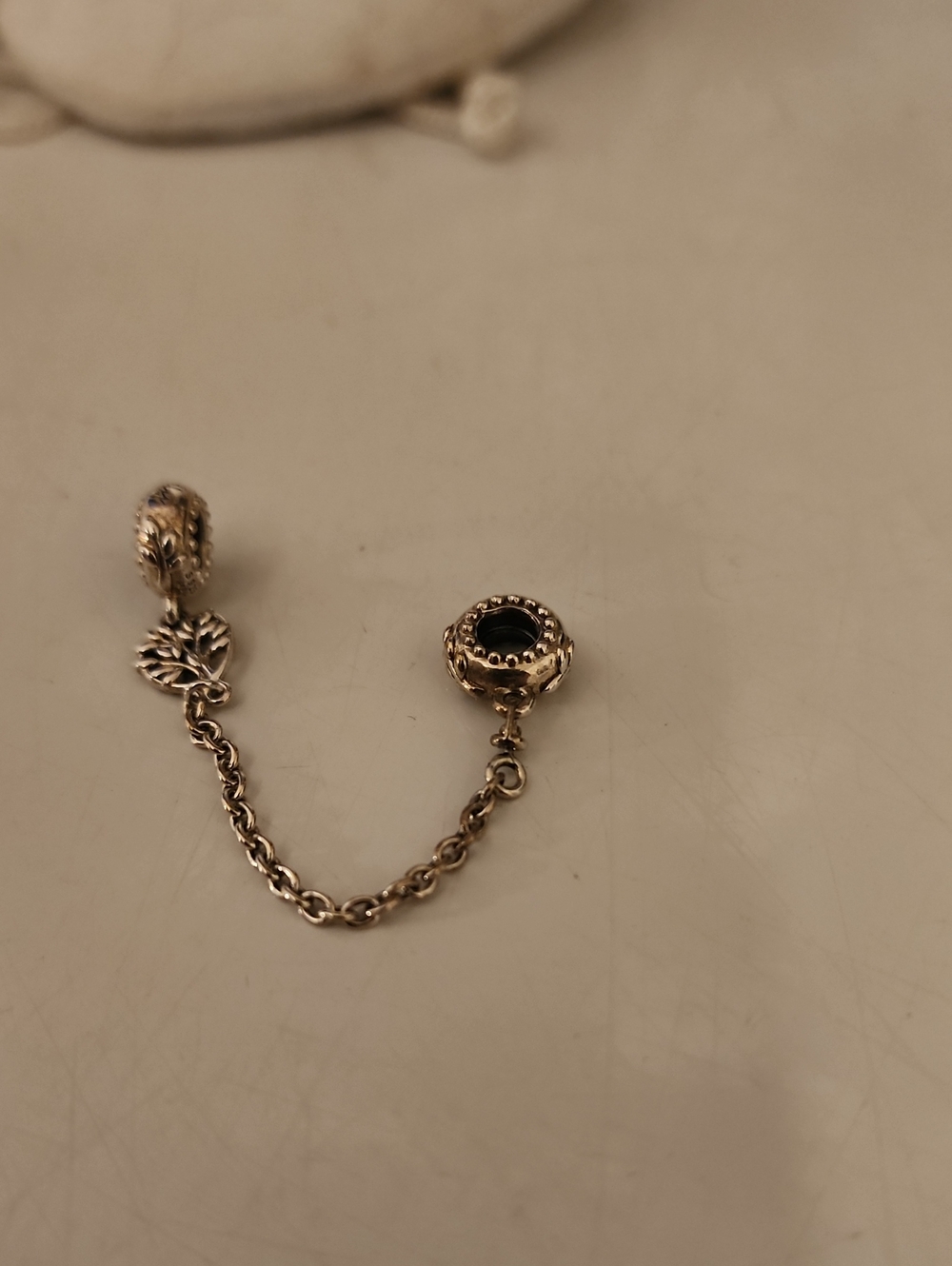 Pandora Sterling Silver Safety Chain Charm with Family Tree